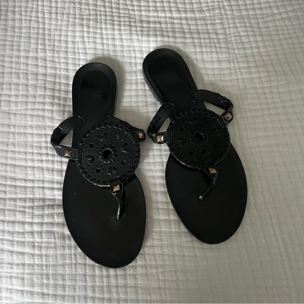 Jack Rogers Black Jelly Sandals Size 7.5